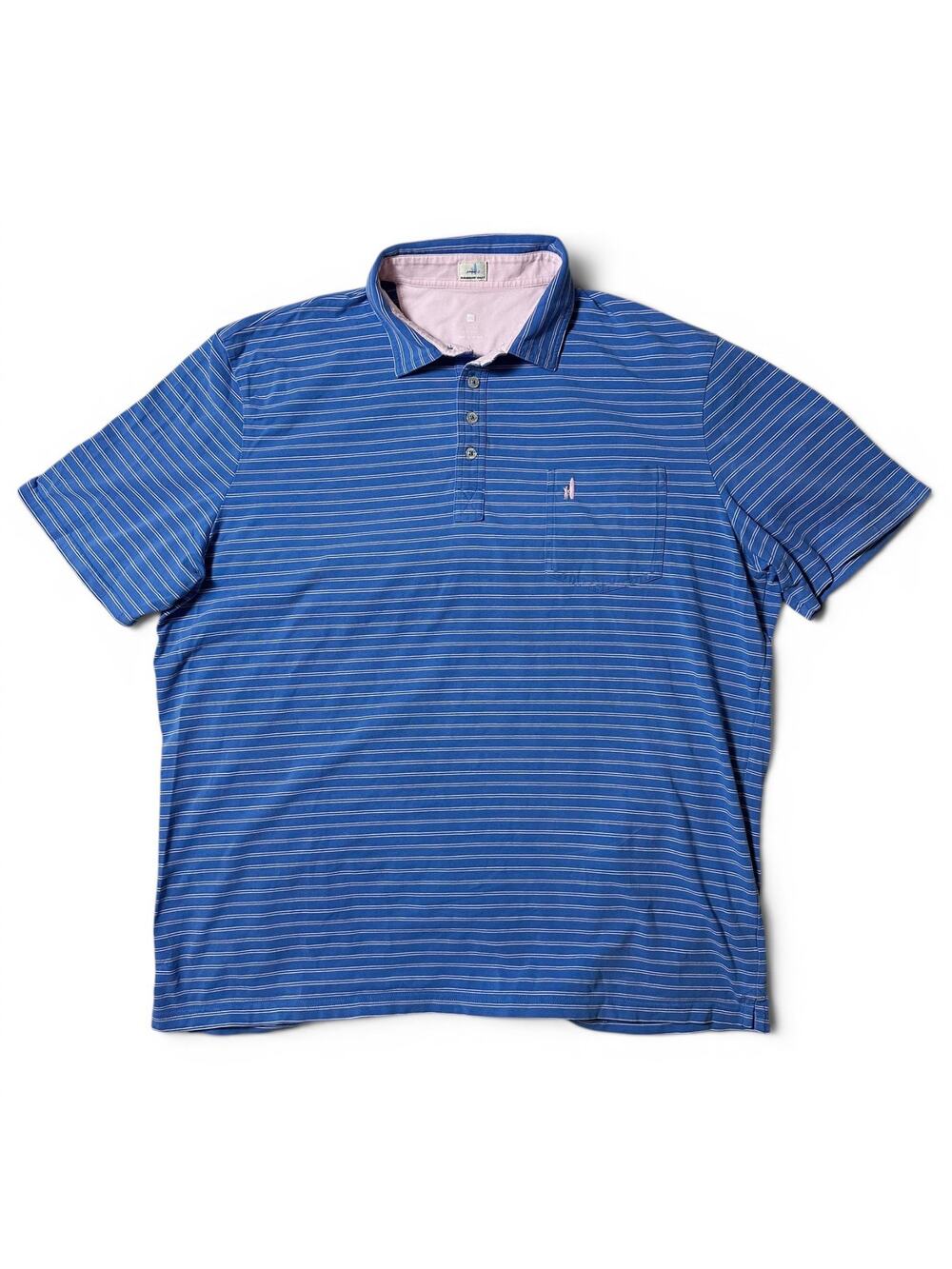 Johnnie-O Hangin Out Stripe Pocket Polo Mens XXL Riptide Blue Golf